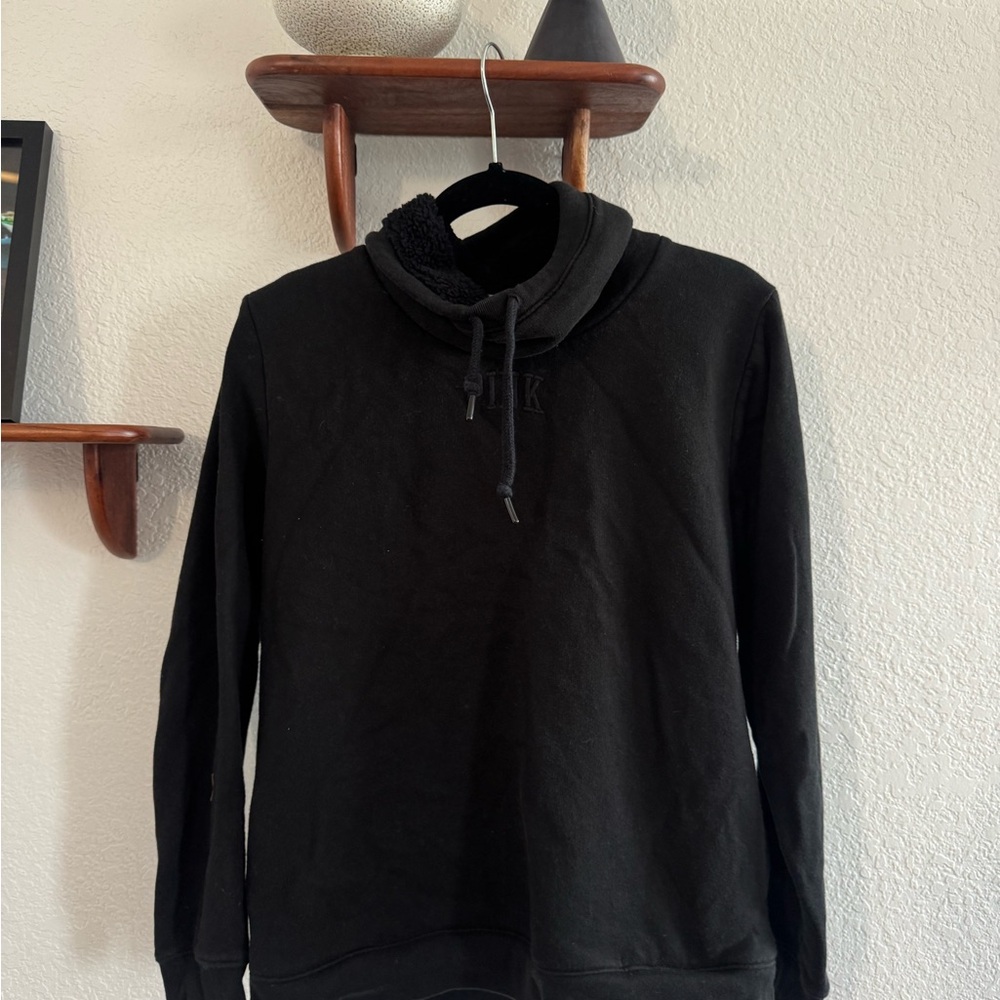 VS PINK Black Sherpa Lined Pullover